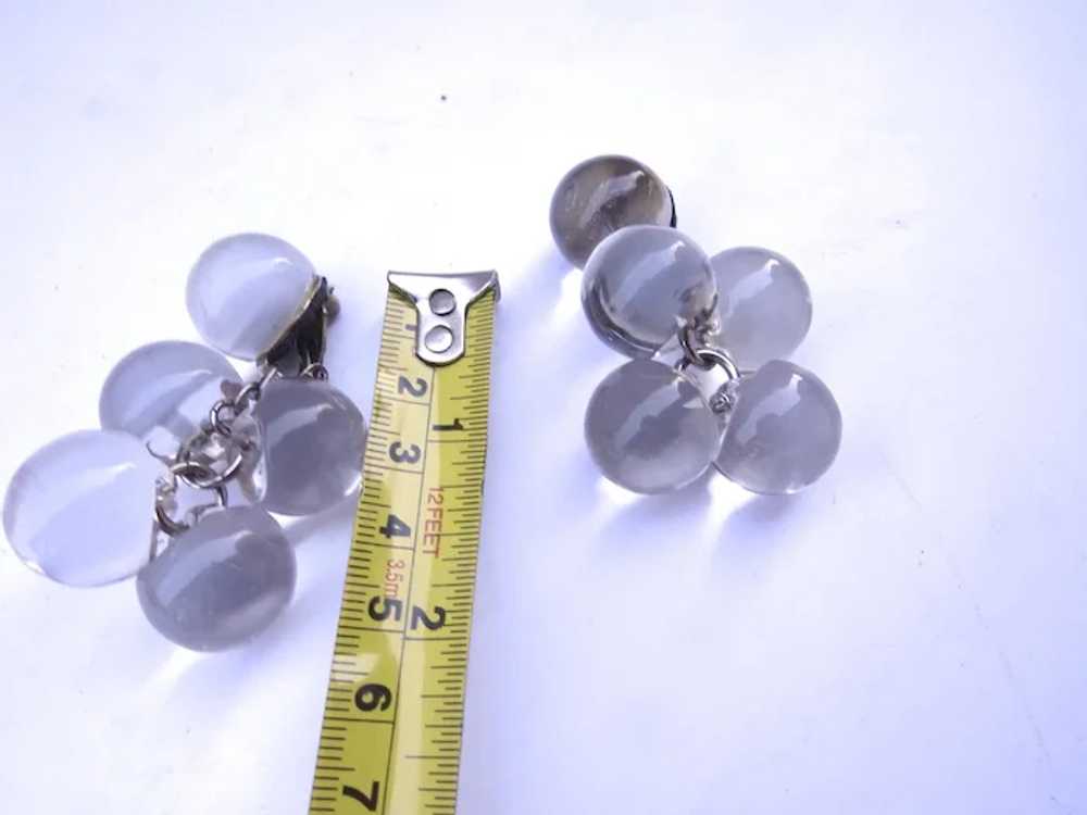 Vintage 60's Cluster Dangle Lucite Bauble Earrings - image 5