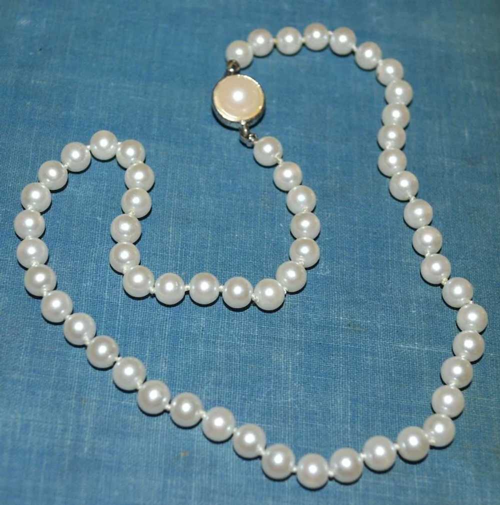 Carolee Signed Classic Simulated White Pearl Bead… - image 2