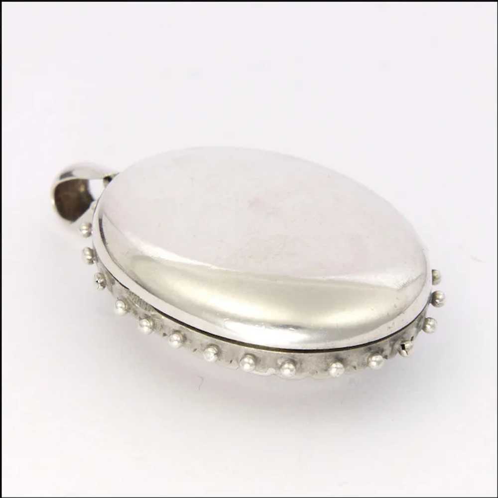 Victorian Sterling Silver Engraved Locket - image 4