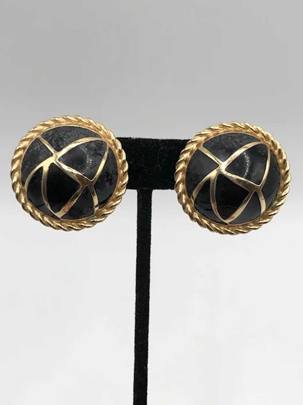 Guy Laroche Circle Vintage Earrings - image 2