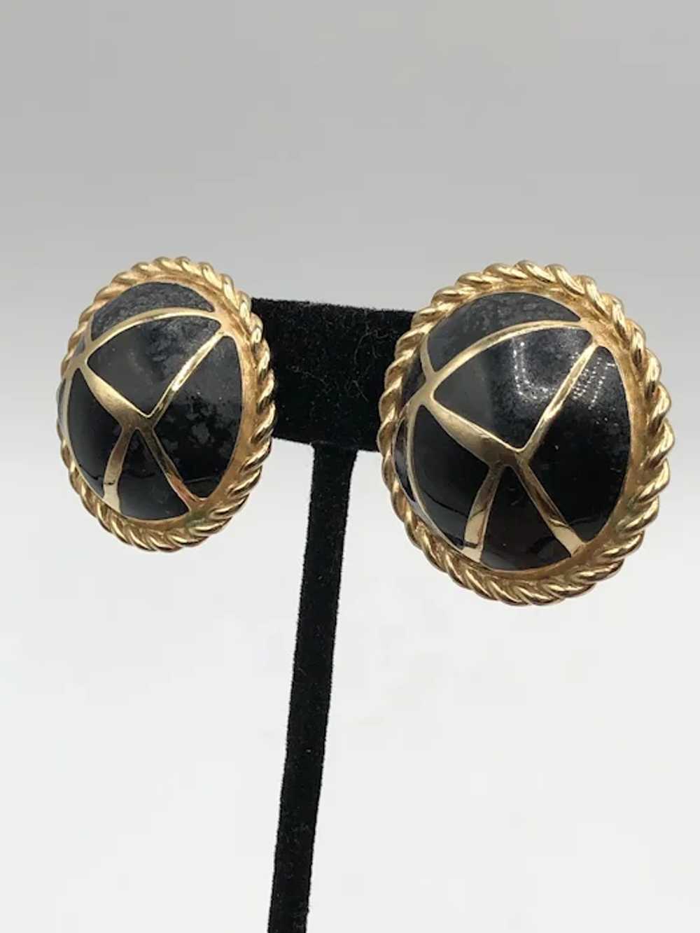 Guy Laroche Circle Vintage Earrings - image 3
