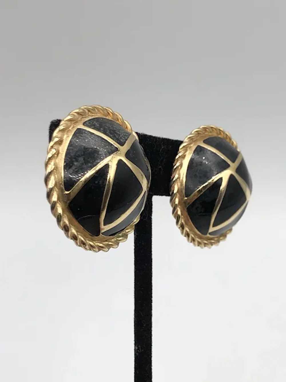 Guy Laroche Circle Vintage Earrings - image 4