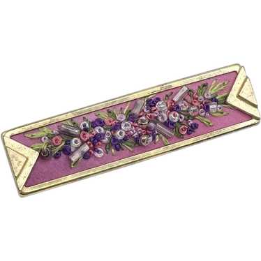 Uhlig Vintage Pink Bead Brooch Pin