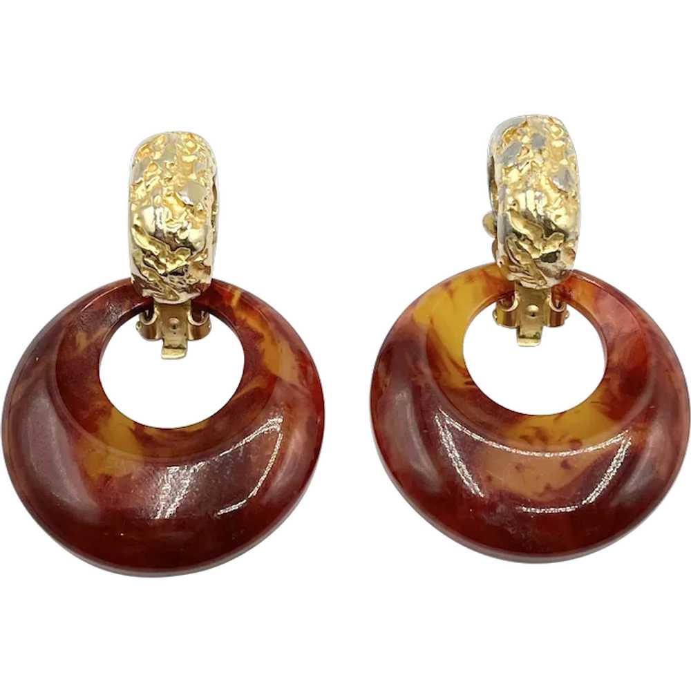 Vintage KJL Kenneth Jay Lane Hoop Earrings - image 1