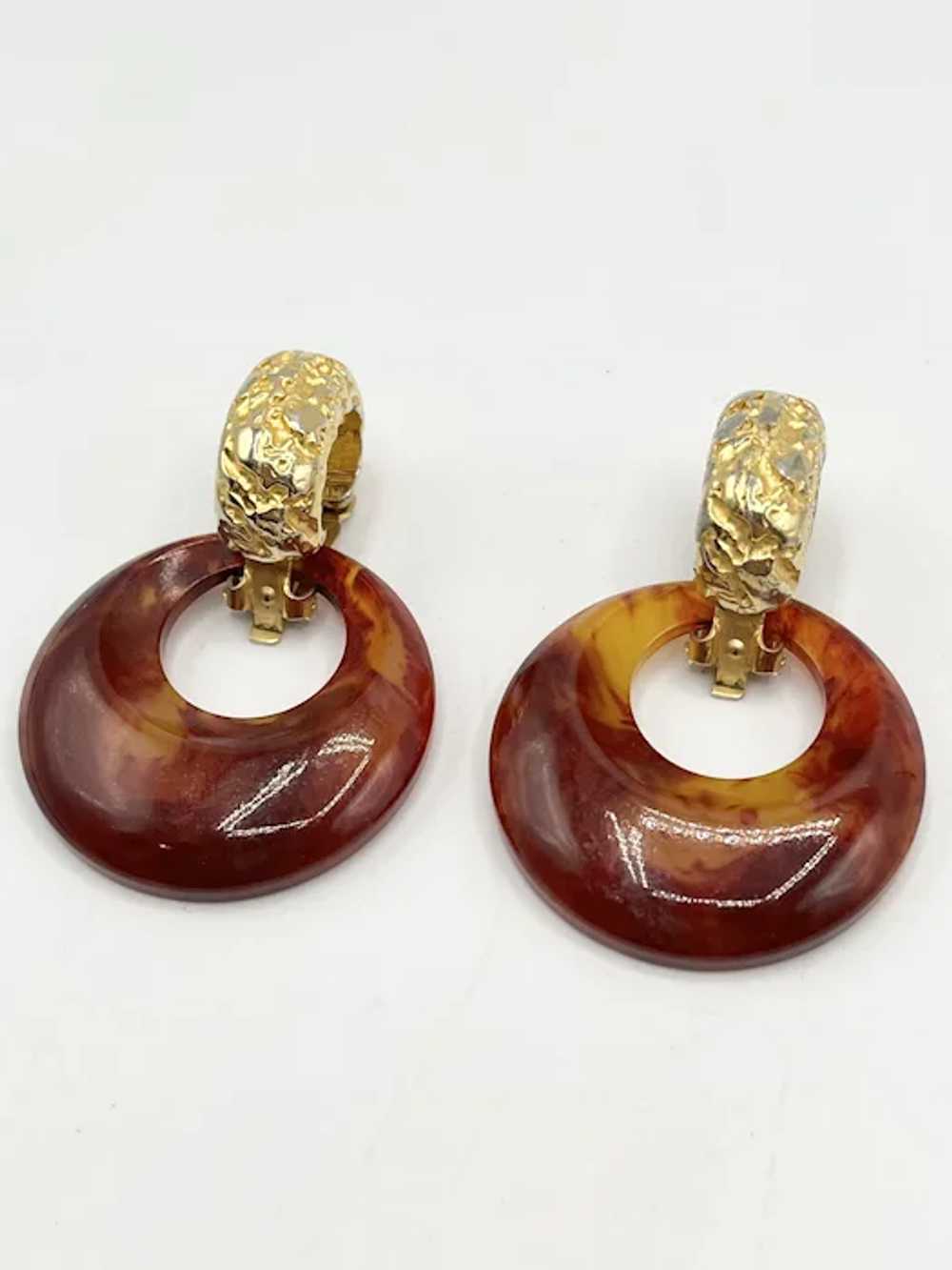 Vintage KJL Kenneth Jay Lane Hoop Earrings - image 3