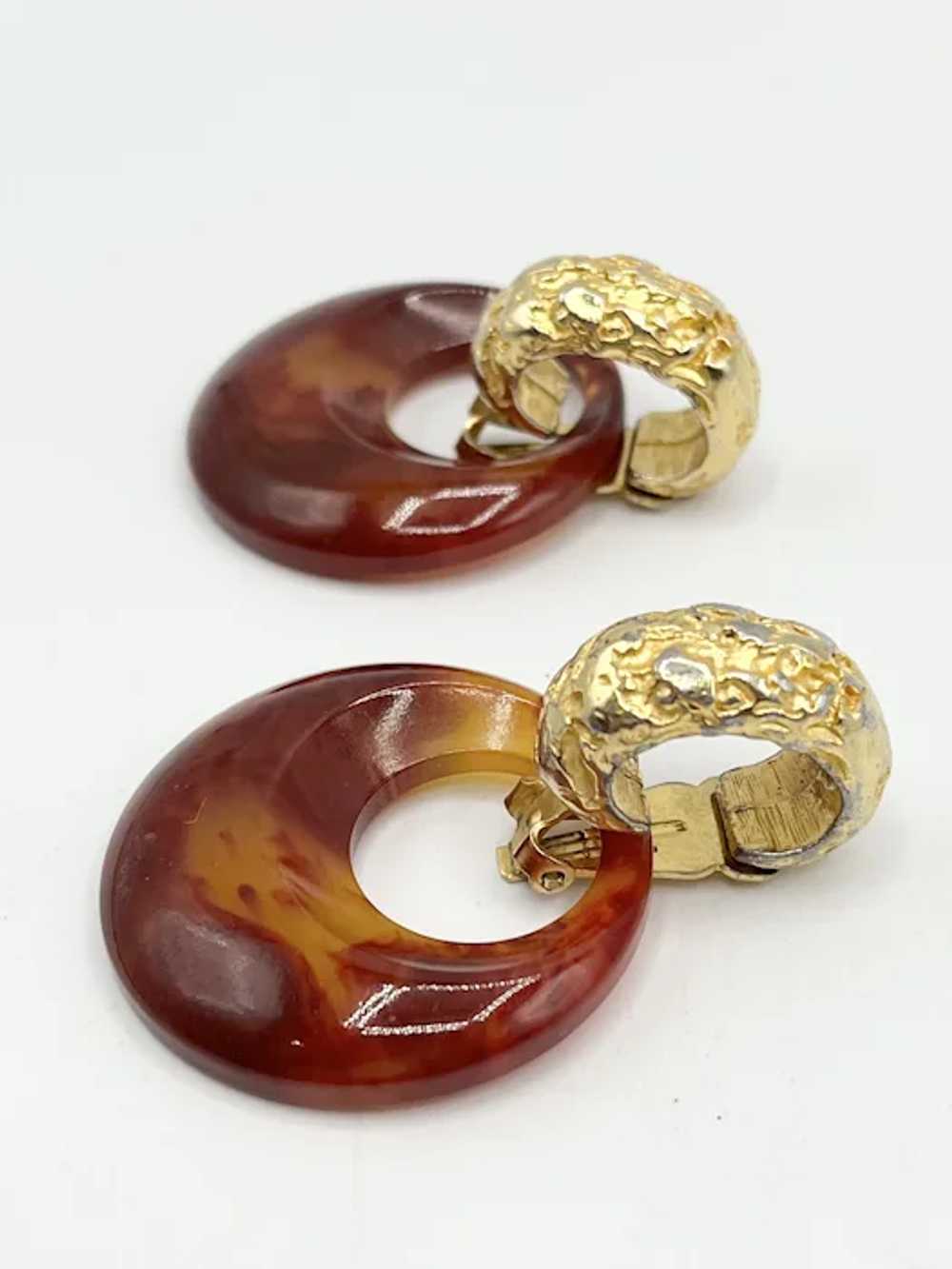 Vintage KJL Kenneth Jay Lane Hoop Earrings - image 4