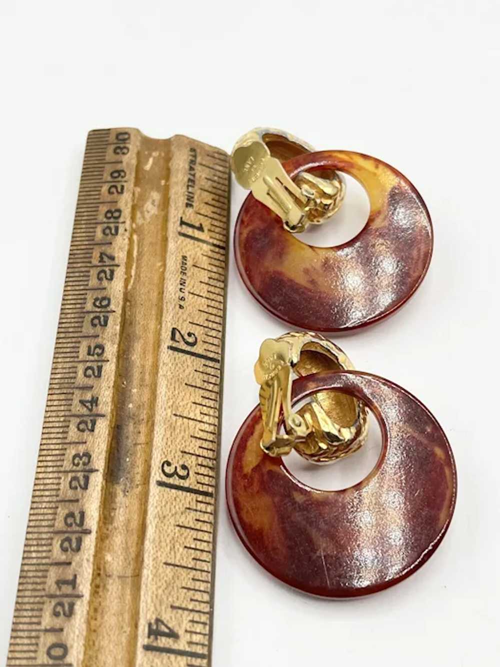 Vintage KJL Kenneth Jay Lane Hoop Earrings - image 6