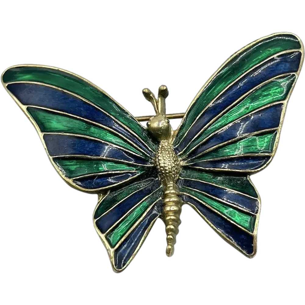 Vintage Gerry's Butterfly Enamel Brooch Pin - image 1