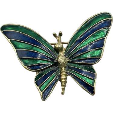 Vintage Gerry's Butterfly Enamel Brooch Pin - image 1