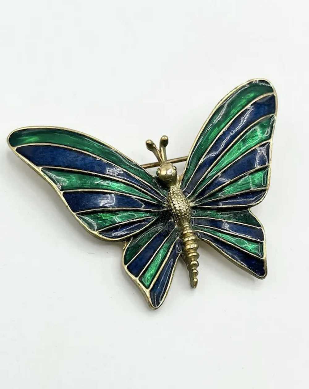 Vintage Gerrys Butterfly Enamel Brooch Pin Gem 