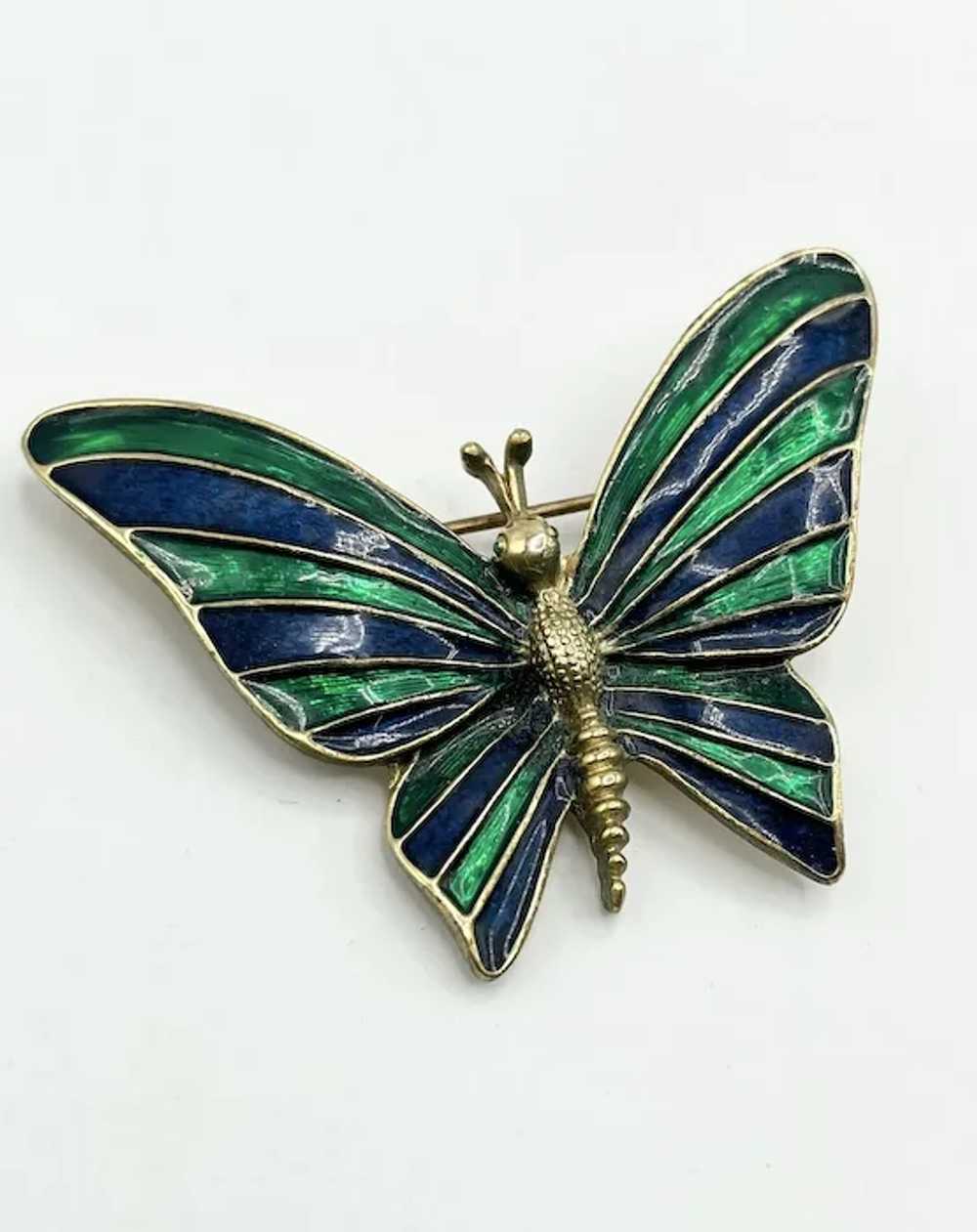 Vintage Gerry's Butterfly Enamel Brooch Pin - image 2