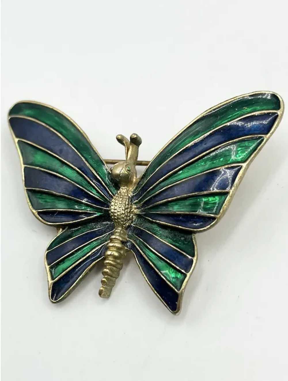 Vintage Gerry's Butterfly Enamel Brooch Pin - image 3