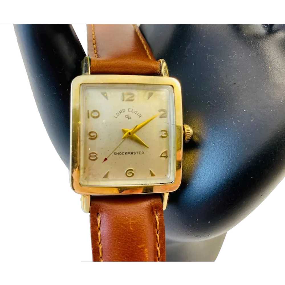 14K Gold Filled Lord Elgin Wrist Watch ShockMaste… - image 1