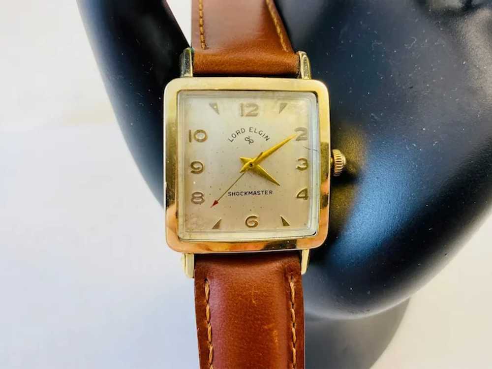 14K Gold Filled Lord Elgin Wrist Watch ShockMaste… - image 2