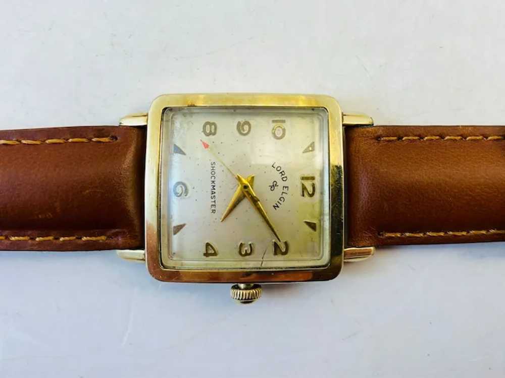 14K Gold Filled Lord Elgin Wrist Watch ShockMaste… - image 4