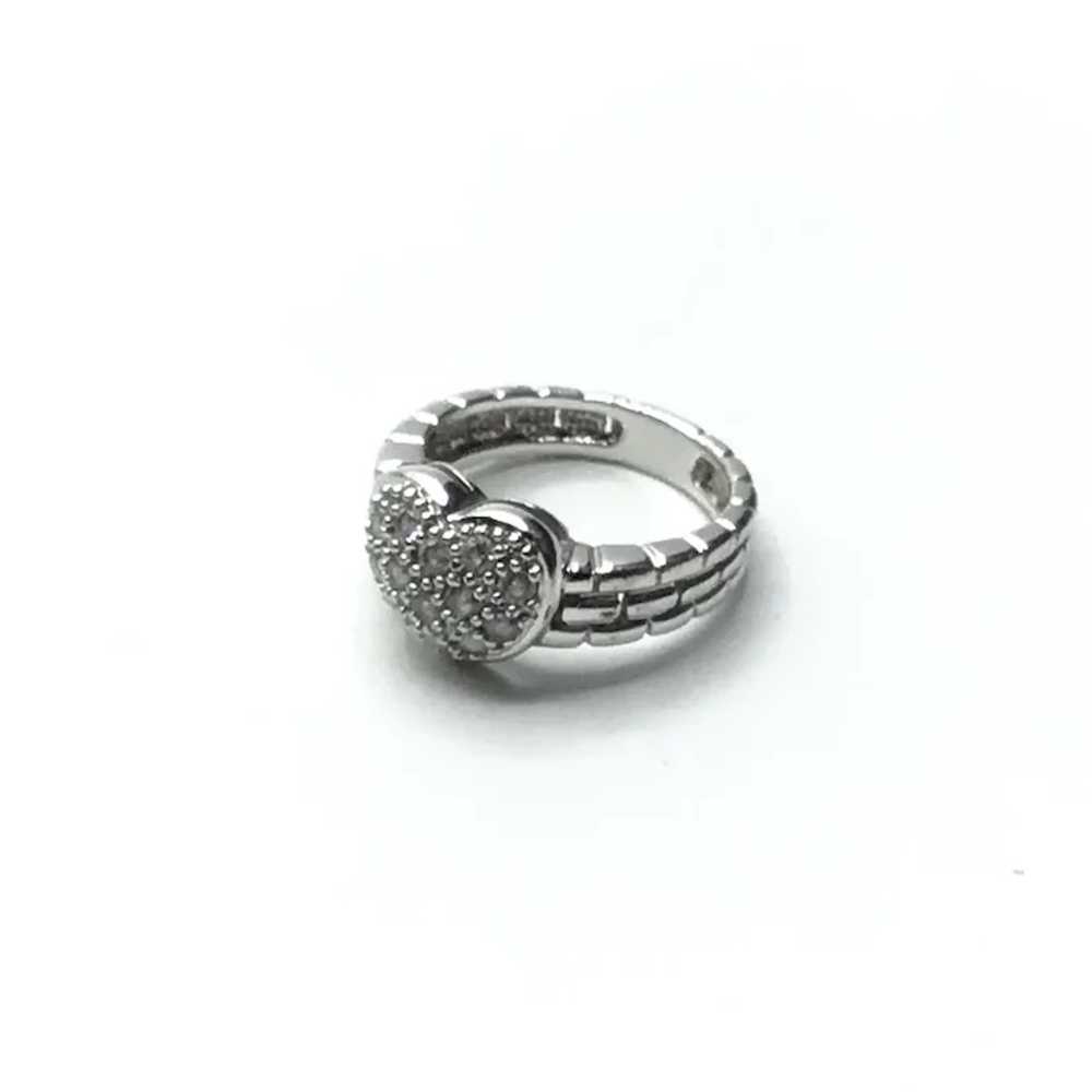 Sterling Silver CZ Heart Ring Size 5 3/4 - image 2