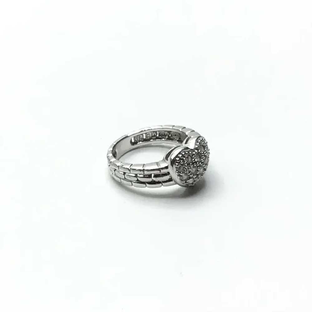 Sterling Silver CZ Heart Ring Size 5 3/4 - image 3