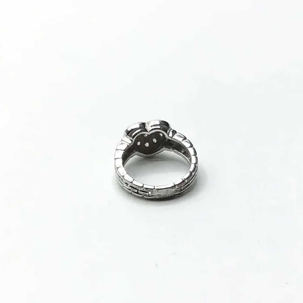Sterling Silver CZ Heart Ring Size 5 3/4 - image 4