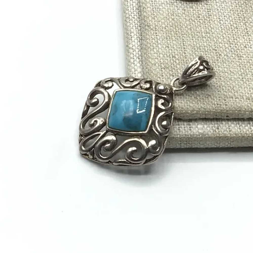 Sterling Silver Turquoise Pendant - image 2