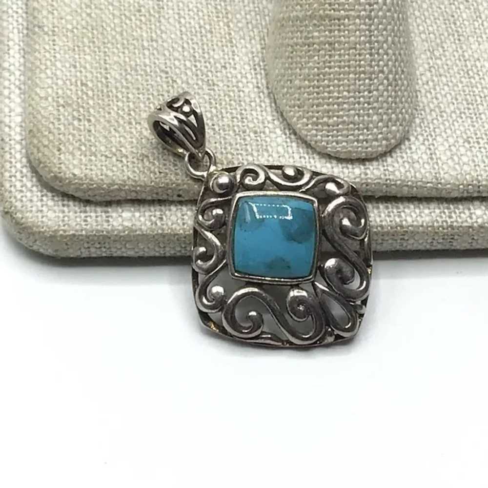 Sterling Silver Turquoise Pendant - image 3