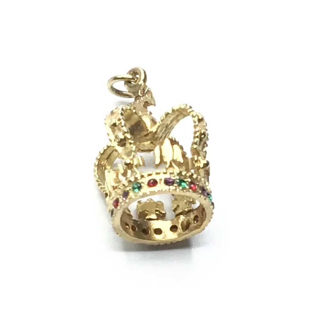 English 9K Gold Crown Charm - image 3