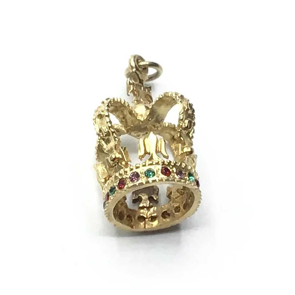 English 9K Gold Crown Charm - image 4
