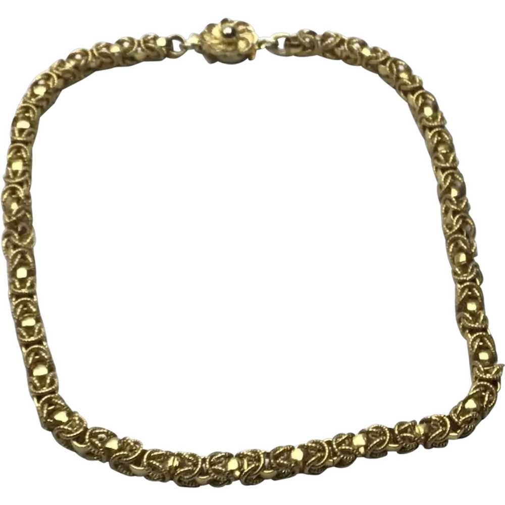 Fancy Gold Tone Link Necklace - image 1