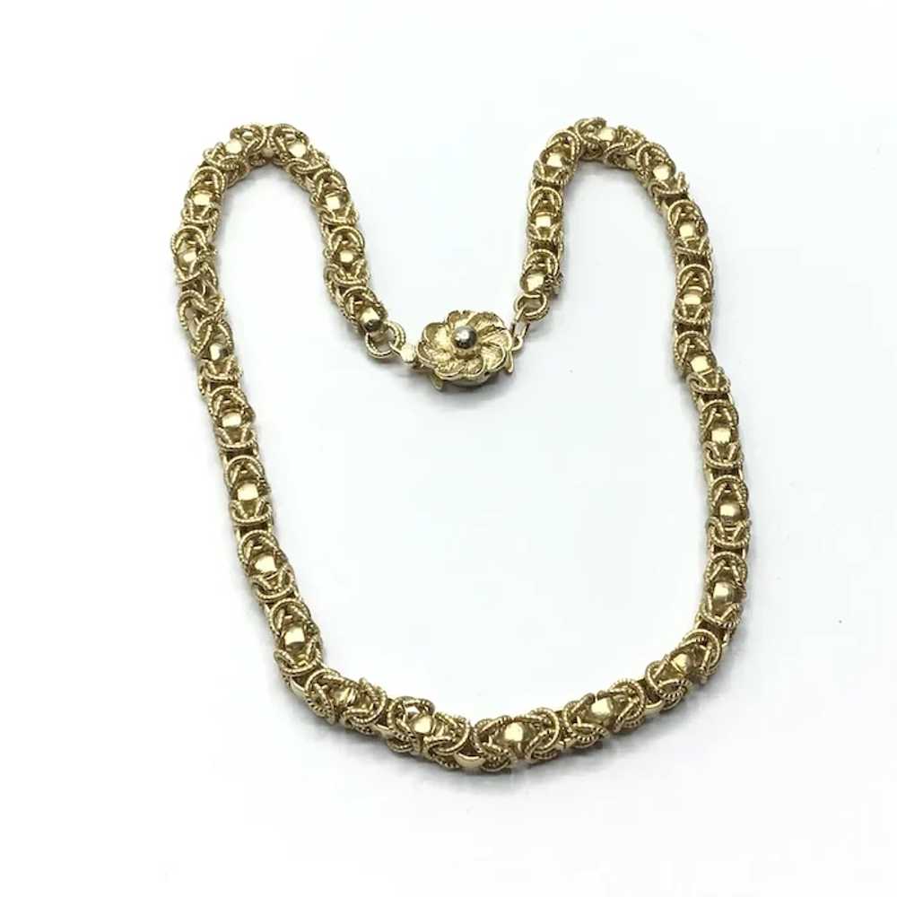 Fancy Gold Tone Link Necklace - image 2