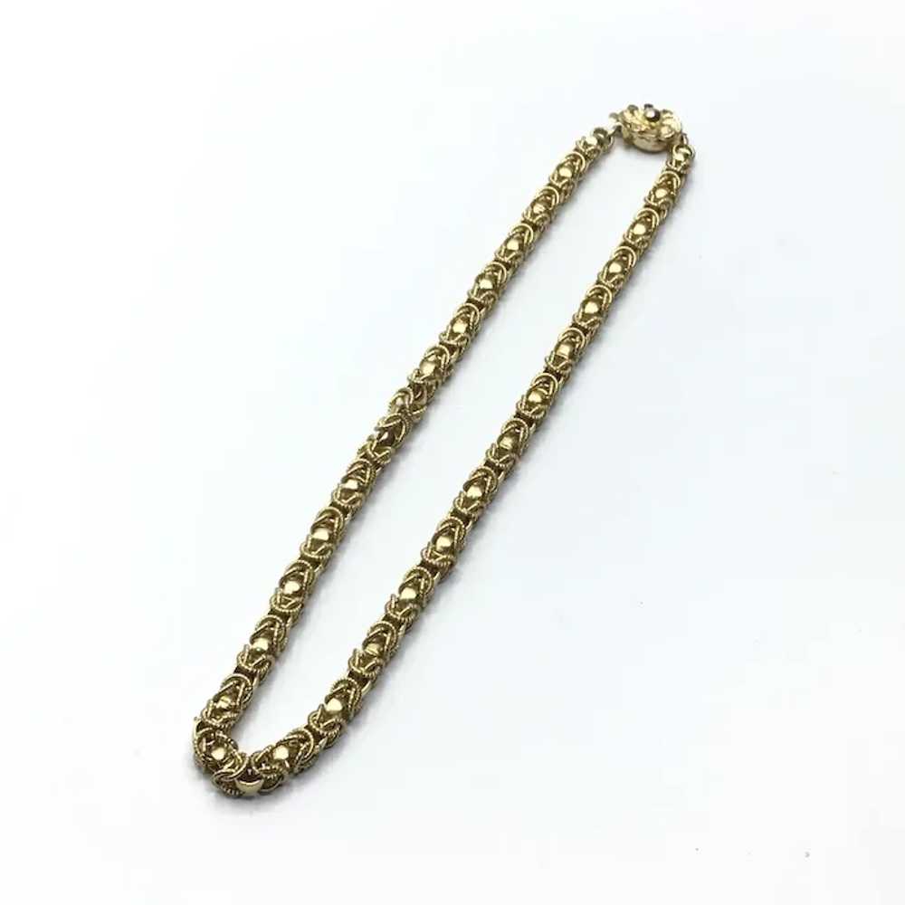Fancy Gold Tone Link Necklace - image 3