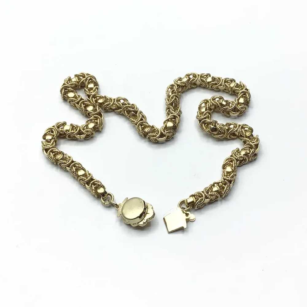 Fancy Gold Tone Link Necklace - image 5