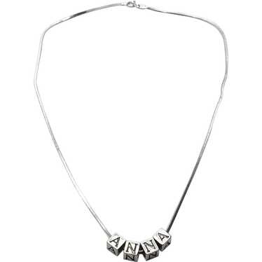 Sterling Silver Name ANNA Bead Necklace - image 1