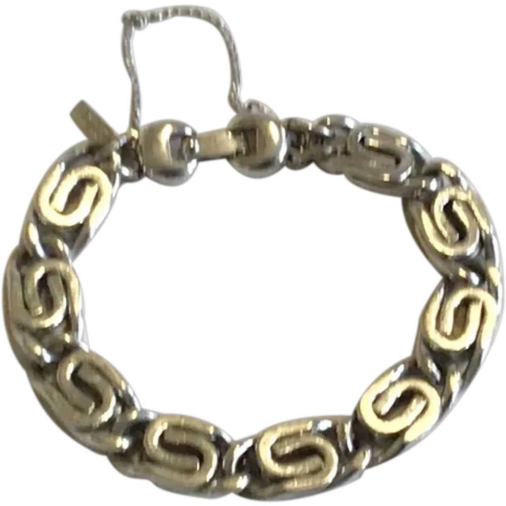 Monet Silver Tone Link Bracelet - image 1