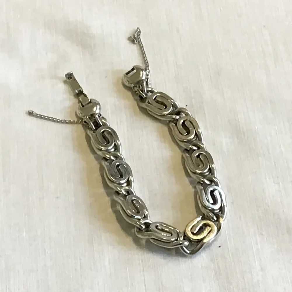 Monet Silver Tone Link Bracelet - image 3