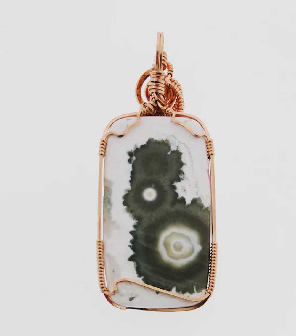 Rose Gold wire wrap pendant with unique agate - image 10