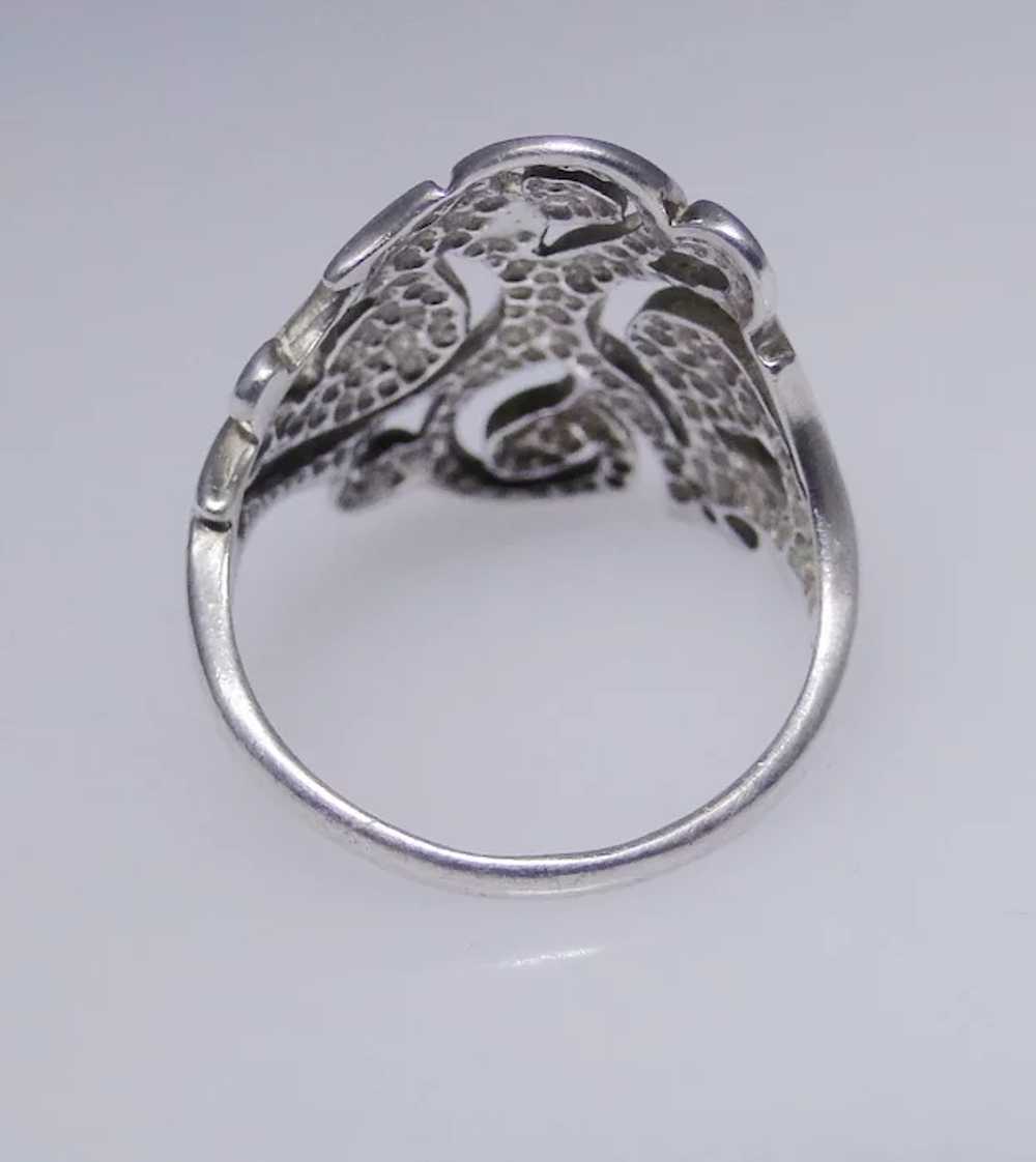 Vintage sterling silver scroll style fashion ring… - image 3