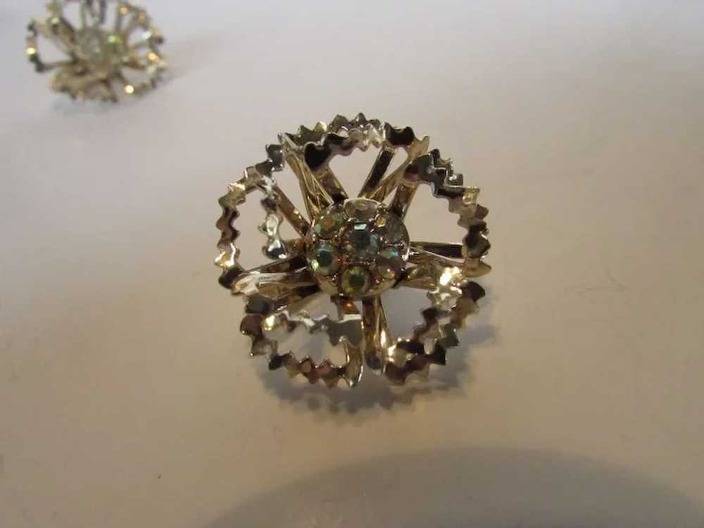 Sarah Coventry Pin and Earring Set With Aurora Bo… - image 7