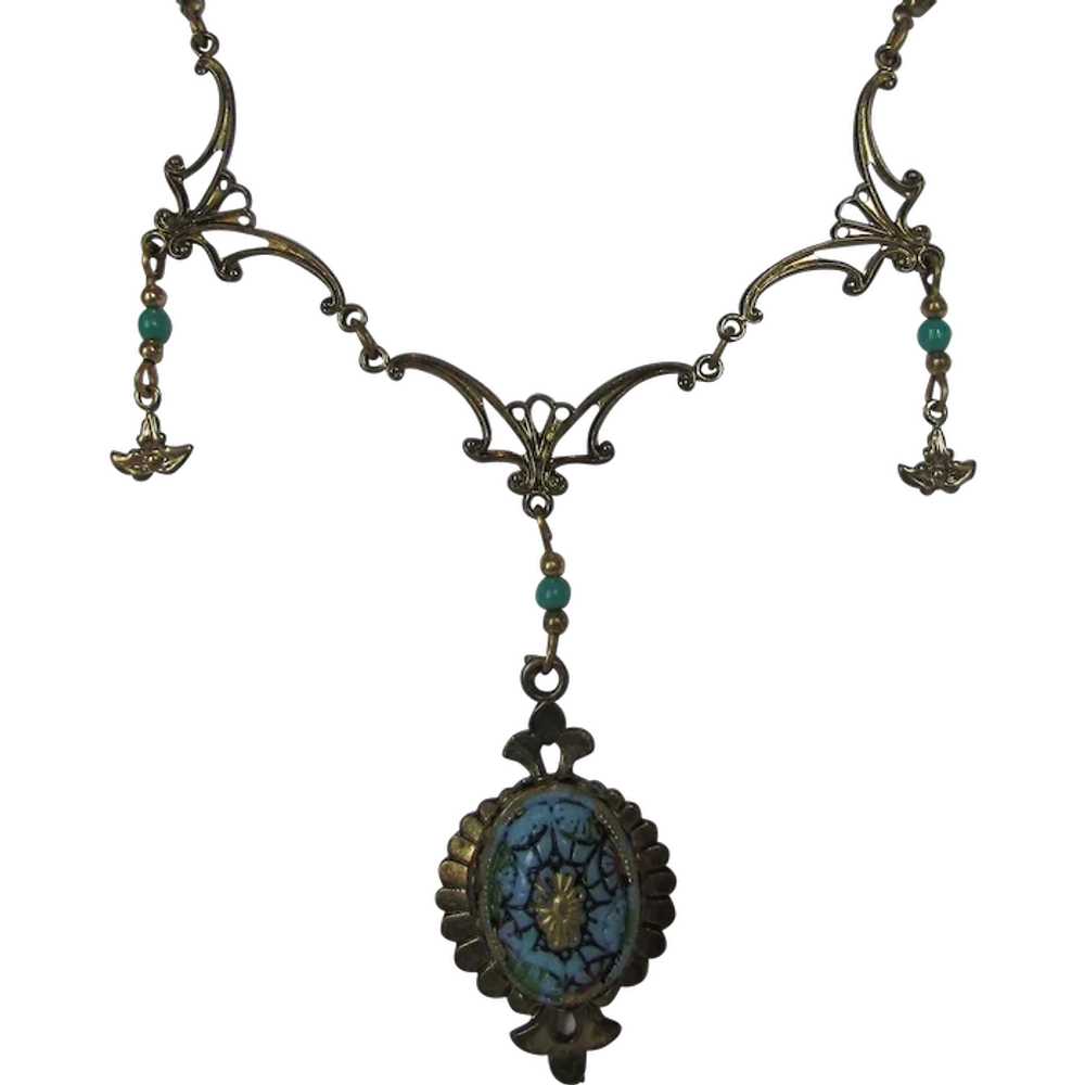 Vintage Victorian Revival Necklace Supporting a 2… - image 1