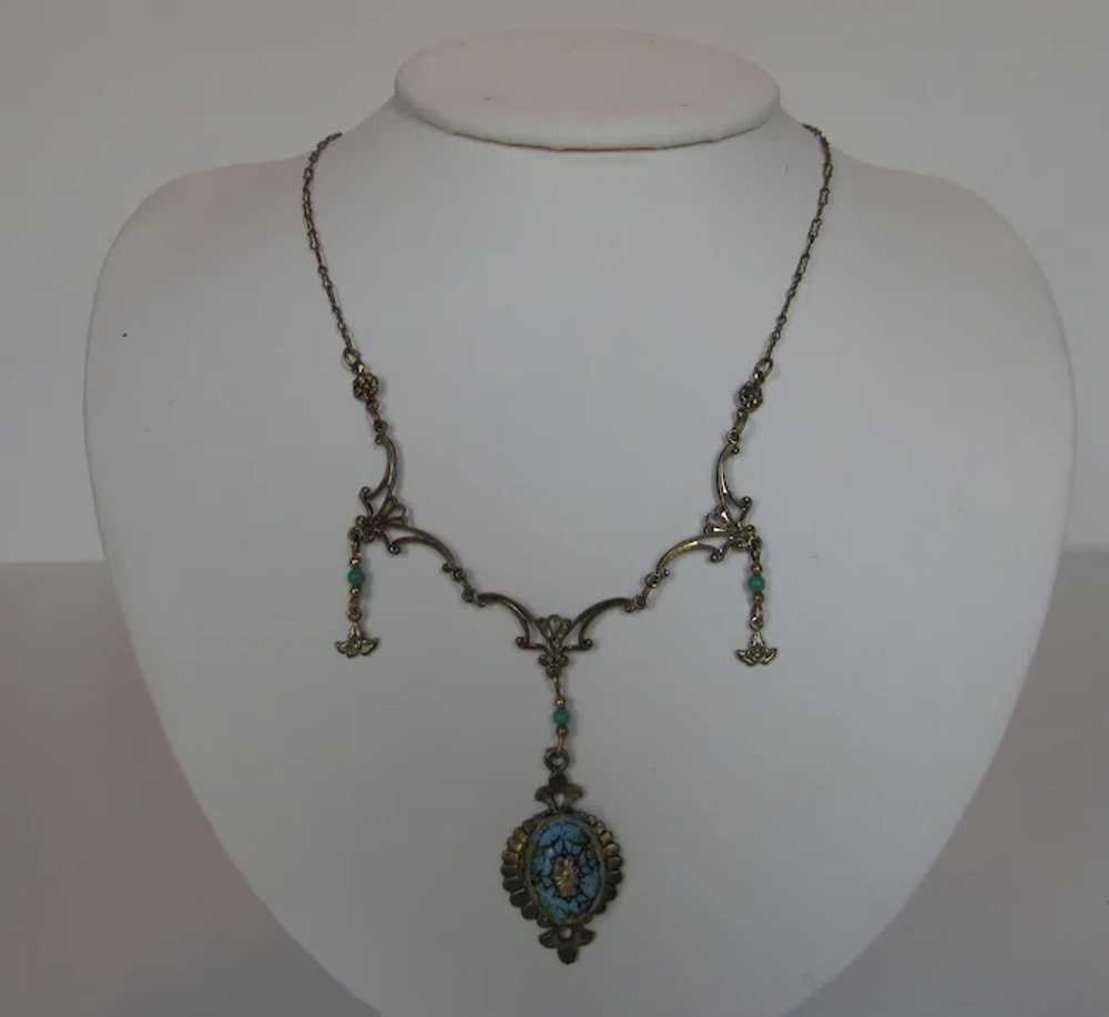 Vintage Victorian Revival Necklace Supporting a 2… - image 2