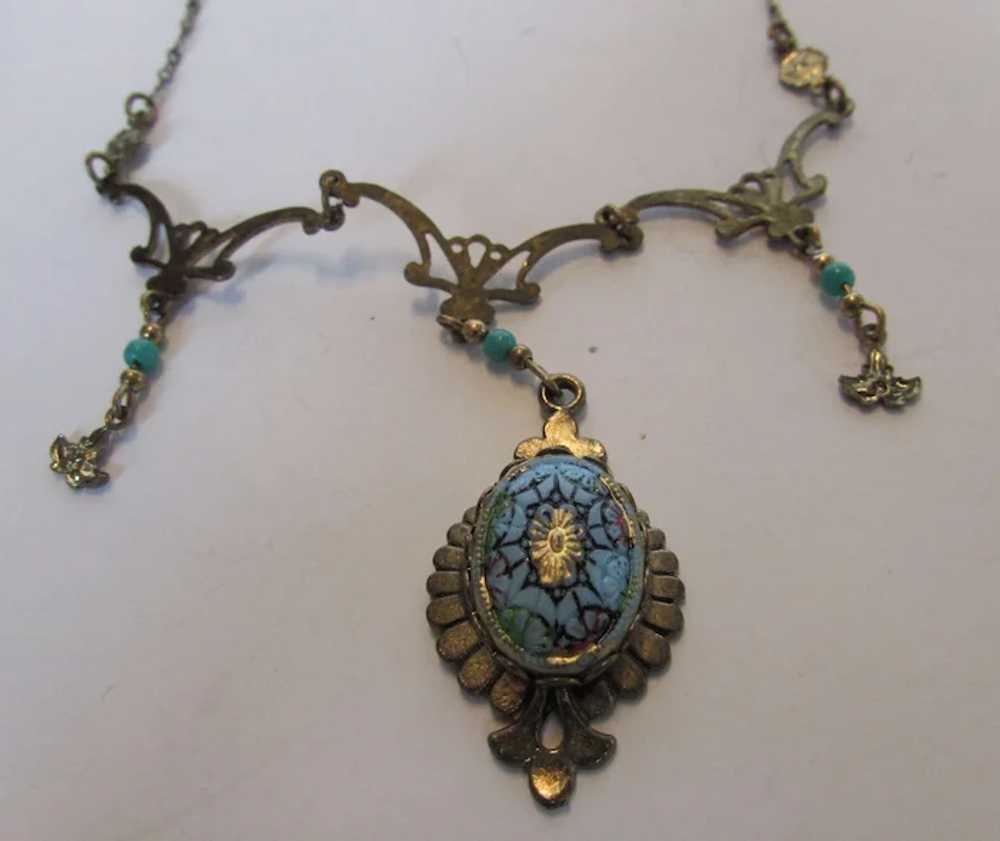 Vintage Victorian Revival Necklace Supporting a 2… - image 3