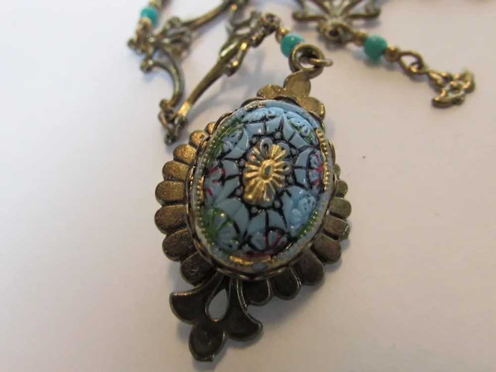 Vintage Victorian Revival Necklace Supporting a 2… - image 7