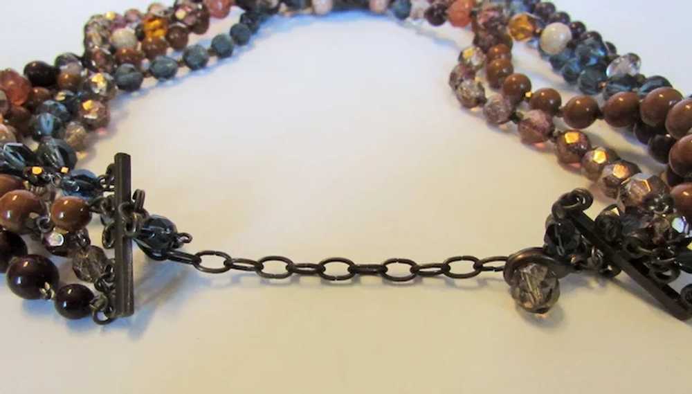Vintage Joan Rivers Five Strand Necklace in Autum… - image 6