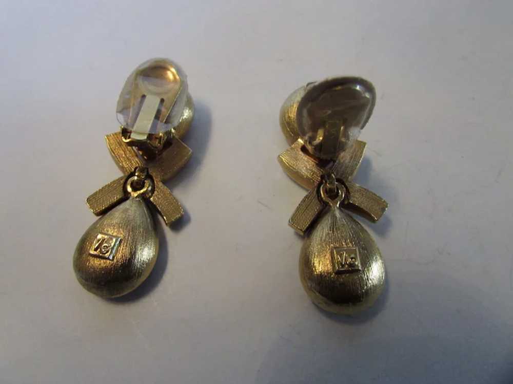 Vintage Designer Earrings with Large Swarovski Fa… - image 5