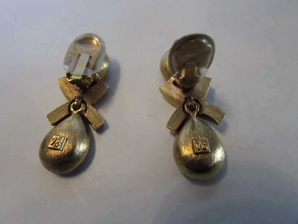 Vintage Designer Earrings with Large Swarovski Fa… - image 6