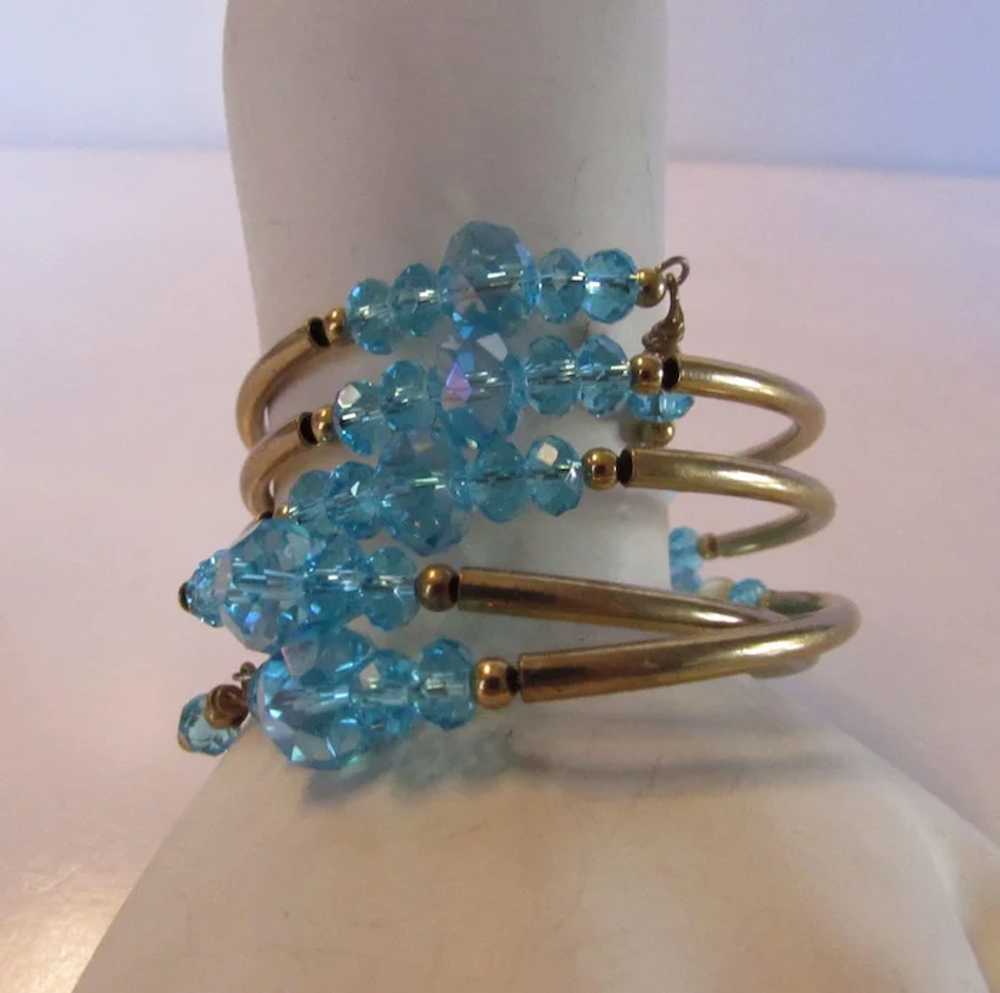 Vintage Wrap Around Bracelet Showered With Faux B… - image 2
