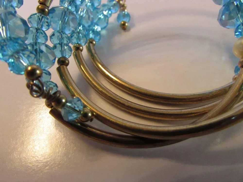 Vintage Wrap Around Bracelet Showered With Faux B… - image 7