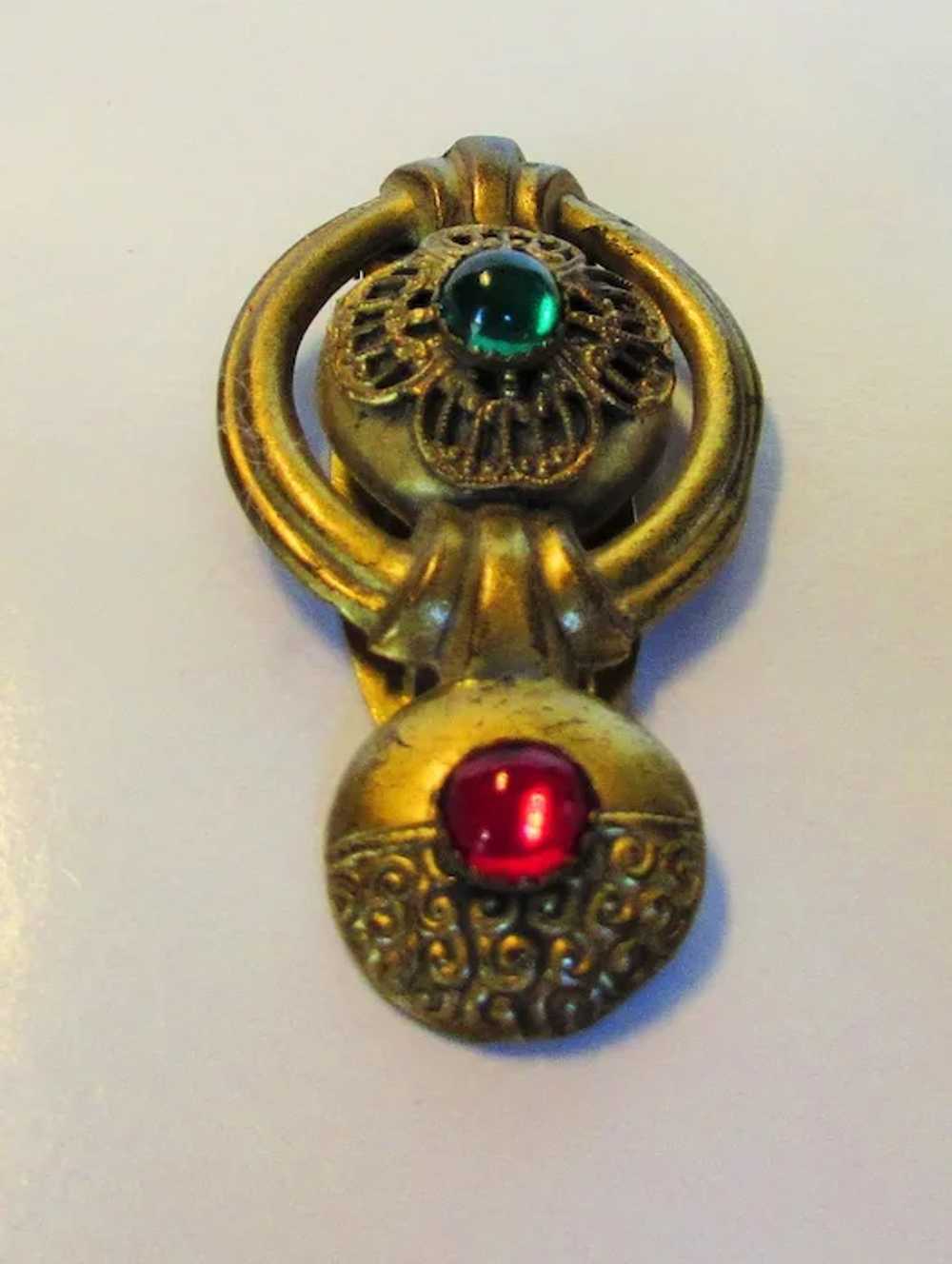 Vintage 1940s Dress Clip With Beautiful Cabochons… - image 3