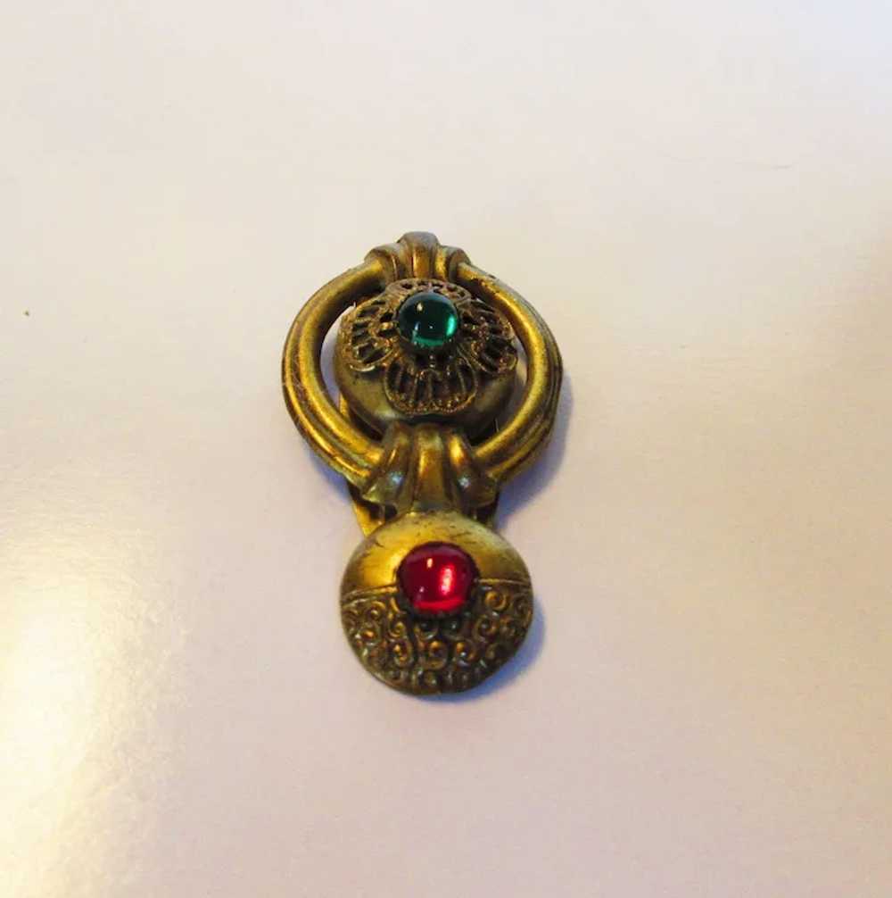 Vintage 1940s Dress Clip With Beautiful Cabochons… - image 9