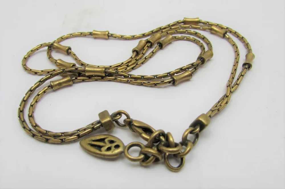 Vintage Anne Klein Unusual Double Strand Goldtone… - image 7