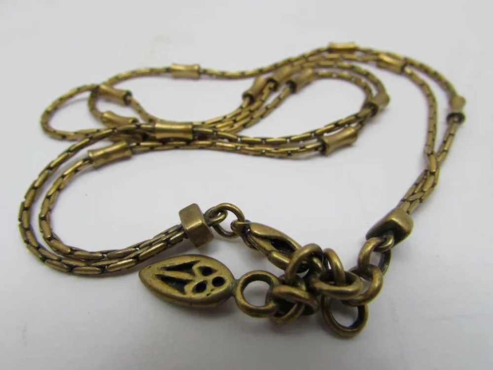 Vintage Anne Klein Unusual Double Strand Goldtone… - image 9