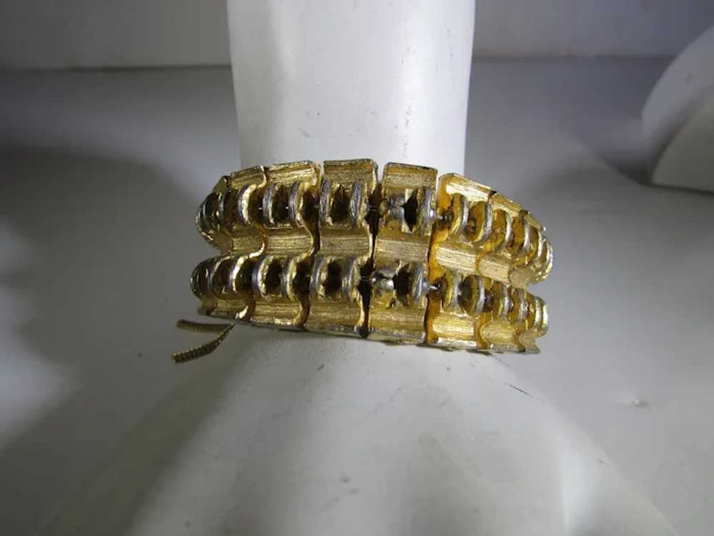Mid-Century Modern Goldtone Link Bracelet Signed … - image 10